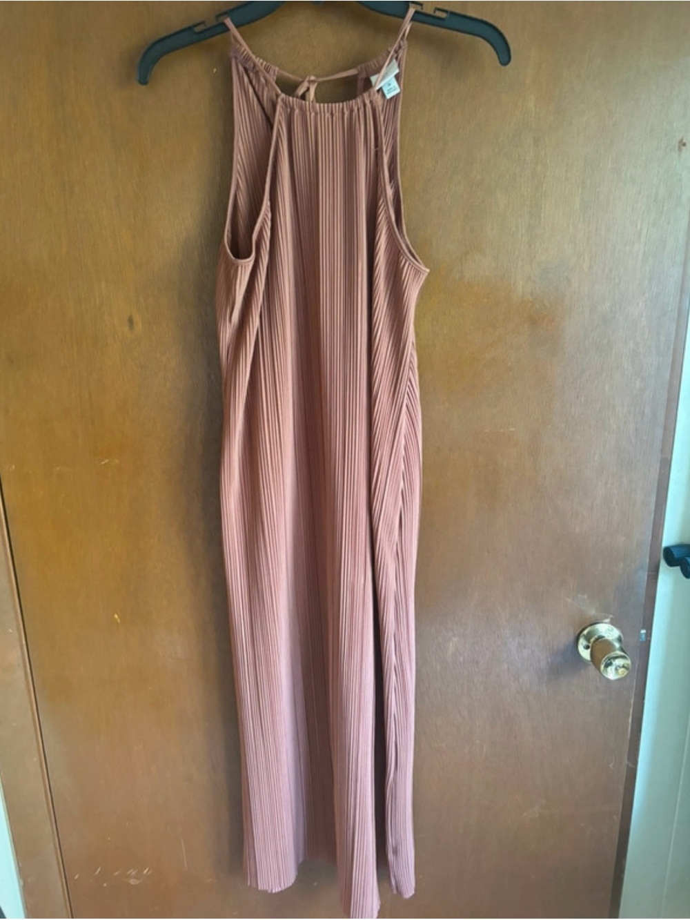 a new day Ribbed Halter Maxi Dress - Mauve Brown